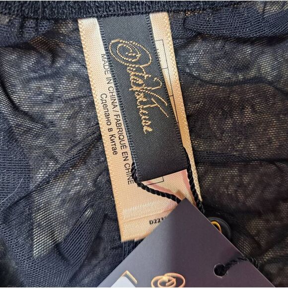 Dita Von Teese Women's Savoir Faire Hi Cut Brief Panty size XL NWT Chartreuse/Bl - Picture 7 of 9